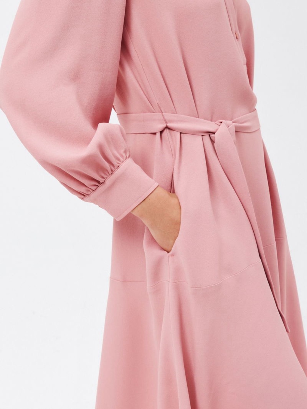 Weekend Max Mara Vals Shirt Dress | Blush Pink A-Line Collared Dress - Picture 2 of 6